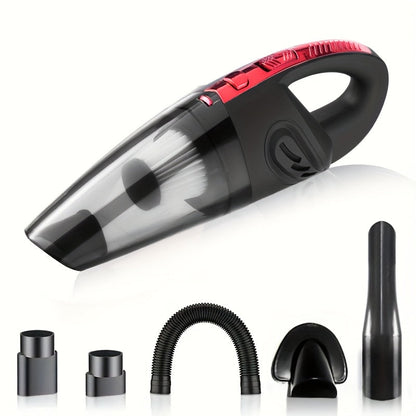 Handheld Car Vacuum Cleaner 4200PA 1800mAh Rechargeable Low Noise 4 Accessories for Car Home Pet Hair Pink Gift for Women