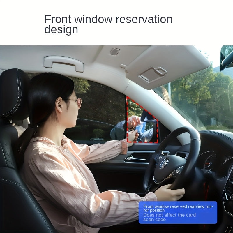 Magnetic Car Sunshade Curtains 4-Piece Set - Black Mesh UV Protection & Heat Insulation, Easy Install on Car Windows & Windshield, Universal Fit for Cars, SUVs & Trucks