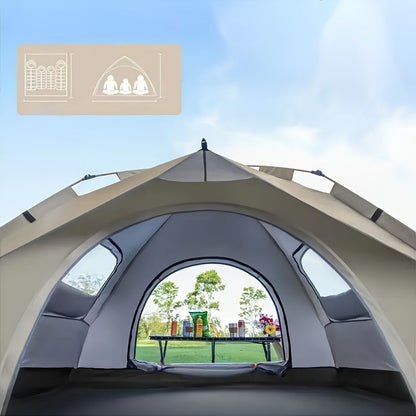 3-Second Instant Pop-Up Camping Tent for 2 Person – Automatic Setup, Fiberglass Poles, Oxford Cloth, All-Season Waterproof, Double Door – for Hiking, Travel, Beach & Backpacking