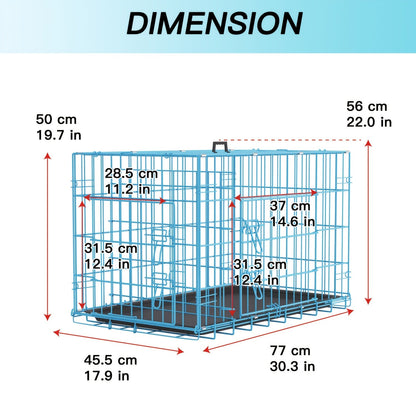 Foldable Metal Wire Dog Crate for Small Dogs & Rabbits – Adjustable Divider Panel, Leak-Proof Plastic Pan, Indoor Outdoor Pet Kennel for Chihuahuas Toy Breeds Small Animals, Multiple Sizes