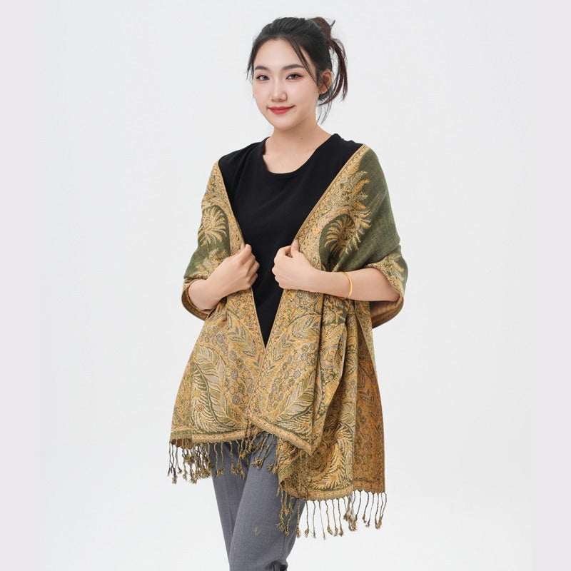 Phoenix Tail Paisley Pashmina Scarf – Thick Warm Wrap Shawl for Women, Luxurious Soft Fabric in 17 Vibrant Colors, Versatile for Formal Events, Everyday Wear & Gifting