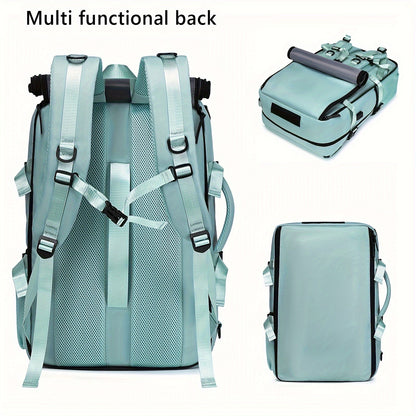 Large Laptop Backpack with Shoe Compartment – Multi-Functional Travel Backpack for Men & Women, Business, College & Carry-On Bag with USB Charging Port, Waterproof, Fits 15.6" Laptop