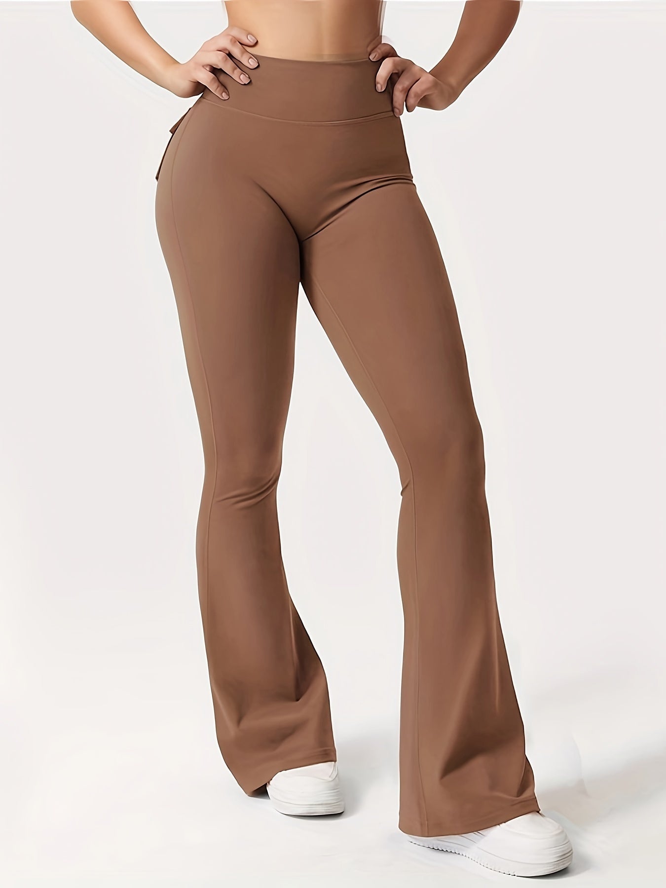 Women's High Waist Flare Yoga Pants Scrunch Butt Lift Leggings with Pocket Squat-Proof 4-Way Stretch Sweat-Wicking Sportswear for Gym Running Workout – 7 Colors S-XL