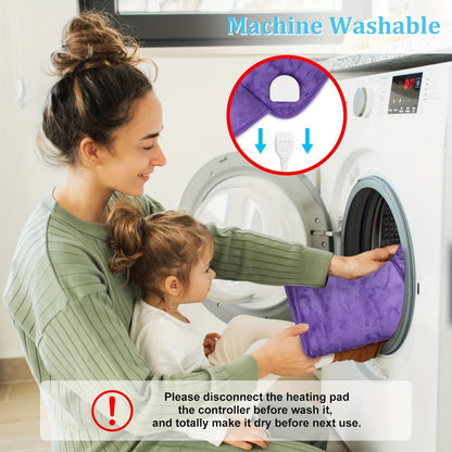 Electric Heating Belt for Back Pain Relief 12x24 Inch – 6 Heat Levels 104-149°F, 6-Hour Auto Shutoff, 4 Timers, Adjustable 24-45 Inch Waist, Washable Heated Waist Pad for Men and Women