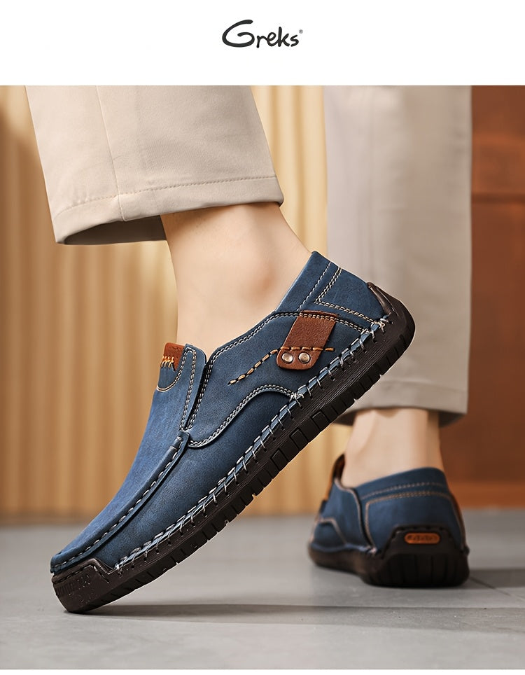 Men's Handstitched Driving Loafers Slip-On Shoes Lightweight Breathable – Casual Moccasin Boat Shoes for Business Casual, Travel, Walking & Outdoor, Sizes US 4–12.5