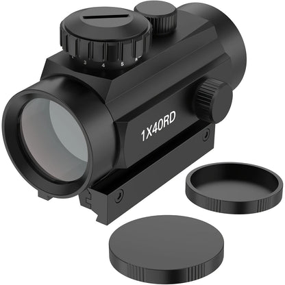 Tactical Red Green Dot Rifle Scope 1x40mm Reflex Sight – Aluminum Alloy Reflector Optic, Fits 20mm Picatinny Weaver Rail & 11mm Dovetail Rail – for Hunting, Shooting & Tactical Use