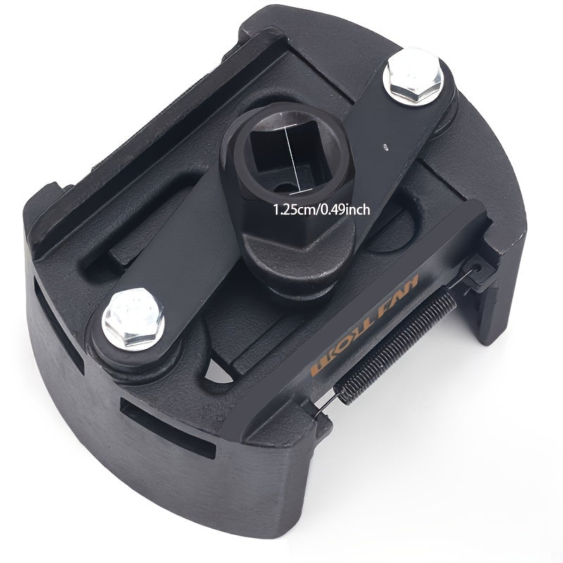 Adjustable Oil Filter Wrench Universal 2-Jaw Reversible Stainless Steel with Hex Socket & Adjustment Knob – German U-Shaped Multi-Function Tool for Engine Oil Change & Filter Removal