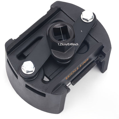 Adjustable Oil Filter Wrench Universal 2-Jaw Reversible Stainless Steel with Hex Socket & Adjustment Knob – German U-Shaped Multi-Function Tool for Engine Oil Change & Filter Removal