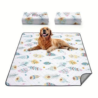 Washable Dog Pee Pads 2-Pack – Reusable Ultra-Absorbent Leak-Proof Whelping Pads with Non-Slip Backing, Machine Washable Puppy Training Pads for Playpen, Crate, Housebreaking & Travel