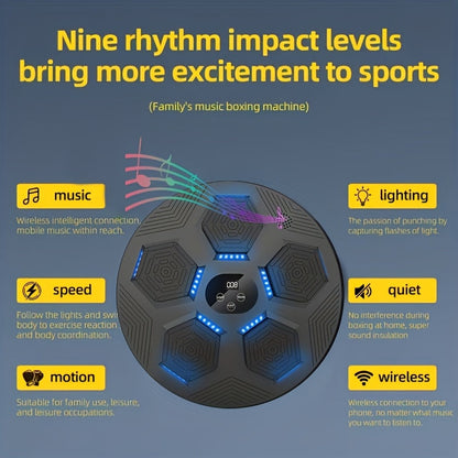 Wall Mounted Musical Boxing Machine with LED & Music, Home Gym Punch Training Target Equipment for Boxing Exercise & Stress Relief, Ordinary, Upgrade & Premium Models - Fun Indoor Sports Fitness