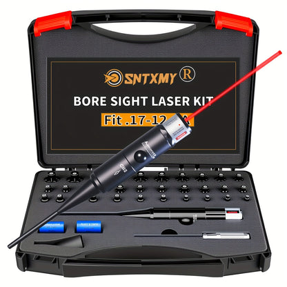 Bore Sight Laser Kit Red Green Boresighter with 8 or 32 Adapters Universal Multi-Caliber 0.17 Cal to 12GA for Rifle Pistol Shotgun - Tactical Gun Zeroing Tool