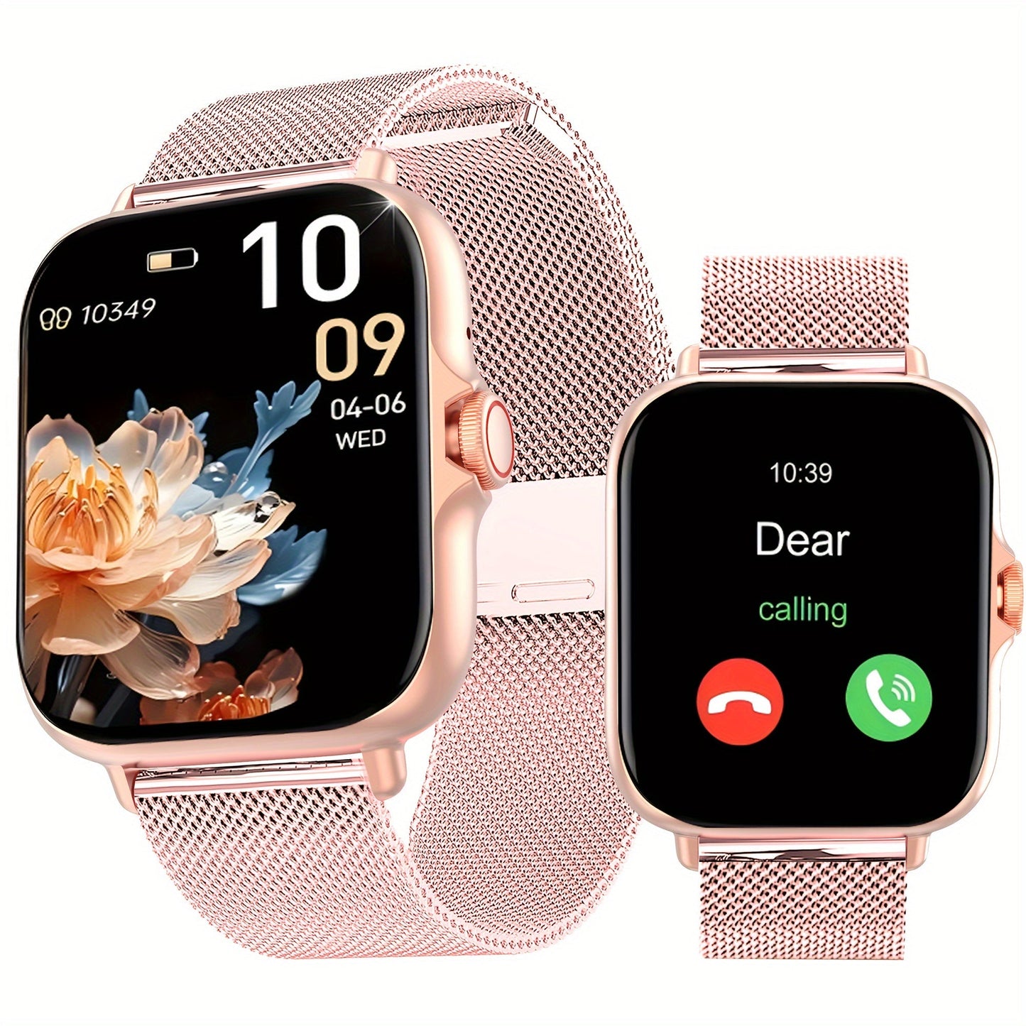 Smart Watch 1.91 Inch AMOLED HD Touchscreen Voice Calling Music Playback Voice Assistant Multiple Sports Modes Compatible with iPhone Android Fitness Tracker Black Pink Yellow Silver