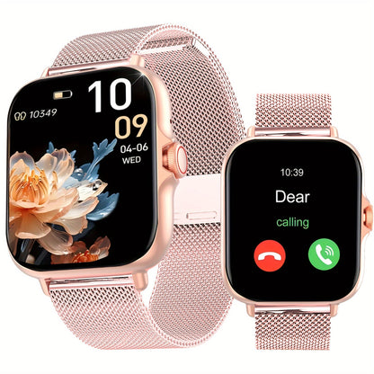Smart Watch 1.91 Inch AMOLED HD Touchscreen Voice Calling Music Playback Voice Assistant Multiple Sports Modes Compatible with iPhone Android Fitness Tracker Black Pink Yellow Silver
