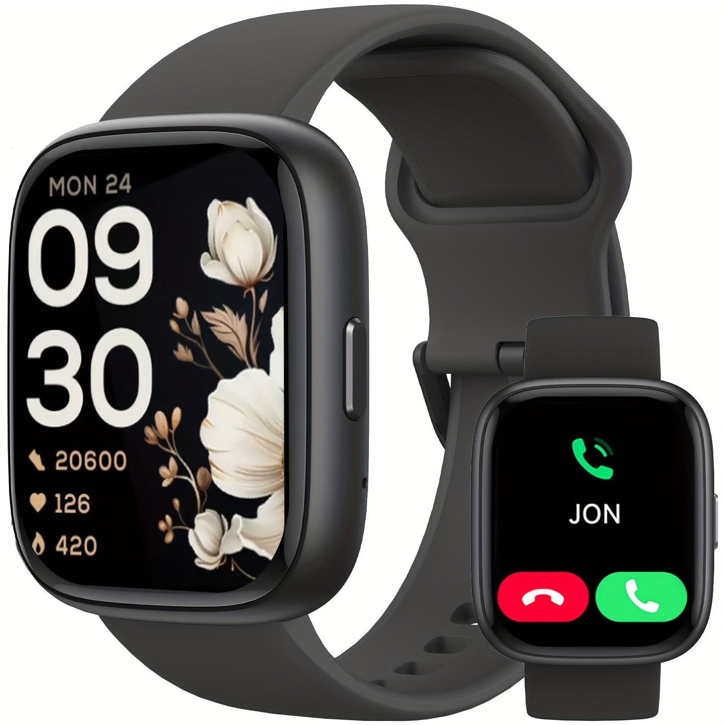 Smart Watch for Men & Women with Wireless Calling & Built-in Alexa – 1.83" HD Touch Screen, 100+ Sports Modes, Heart Rate Monitor, Waterproof Fitness Tracker, Compatible with iPhone & Android