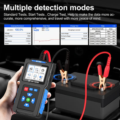 Car Battery Load Tester 12V 24V BT300 - 20-2000 CCA Digital Automotive Battery & Alternator Analyzer, Cranking Charging System Tester for Cars Trucks Motorcycles SUV Marine AGM Gel Lead-Acid