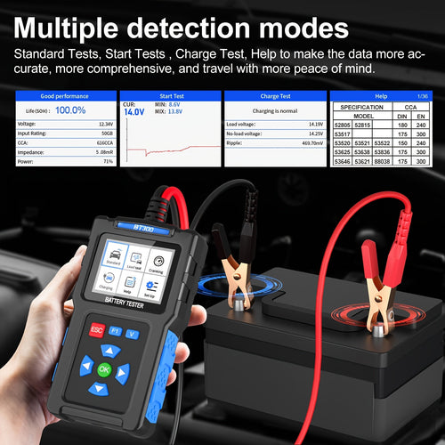 Car Battery Load Tester 12V 24V BT300 - 20-2000 CCA Digital Automotive Battery & Alternator Analyzer, Cranking Charging System Tester for Cars Trucks Motorcycles SUV Marine AGM Gel Lead-Acid