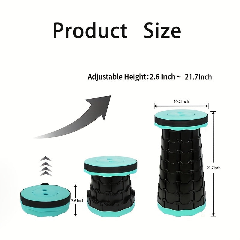Portable Foldable Stool – Upgraded Thickened Collapsible Camping Seat for Fishing, Hiking, BBQ, Parties & Outdoor Activities – Lightweight Retractable Stool, Multiple Colors