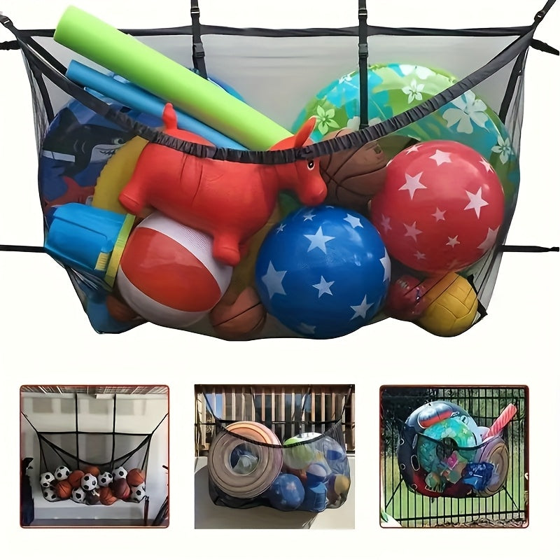 Large Mesh Drawstring Pool Storage Bag 60 Inch – Heavy Duty Net Organizer for Inflatable Pool Floats, Swim Rings, Beach Toys & Swimming Pool Accessories, Waterproof Breathable Carry Bag