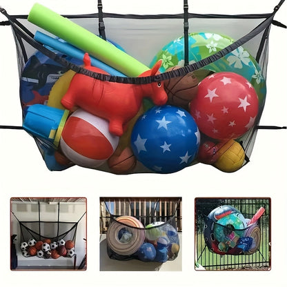 Large Mesh Drawstring Pool Storage Bag 60 Inch – Heavy Duty Net Organizer for Inflatable Pool Floats, Swim Rings, Beach Toys & Swimming Pool Accessories, Waterproof Breathable Carry Bag