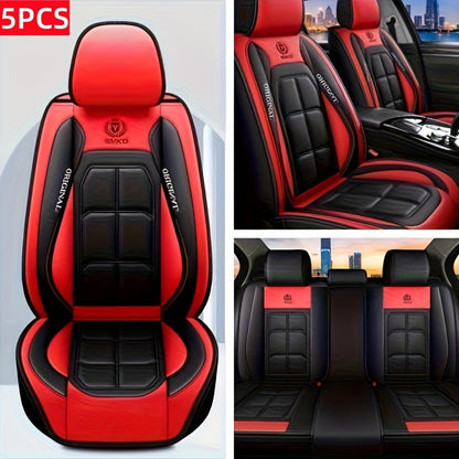 Faux Leather Car Seat Covers Universal Fit – Waterproof & Dirt-Resistant Protective Seat Cover for Cars, SUVs, Vans & Trucks, 1pc / 2pcs / 5pcs Set, Multiple Colors