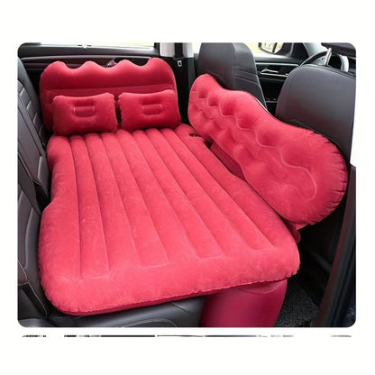SUV Air Mattress Inflatable Car Bed for Camping & Travel - Universal Flocked Blow Up Mattress for SUV Trunk Back Seat, Portable Car Camping Bed with Storage Bag & Repair Kit, Road Trip Accessories
