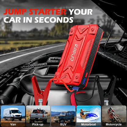 Portable Car Jump Starter with Air Compressor 20000A Peak 7-in-1 Battery Booster Pack with 150PSI Tire Inflator, Power Bank, LED Light & LCD Display – 12V Emergency Roadside Kit for Car SUV Truck