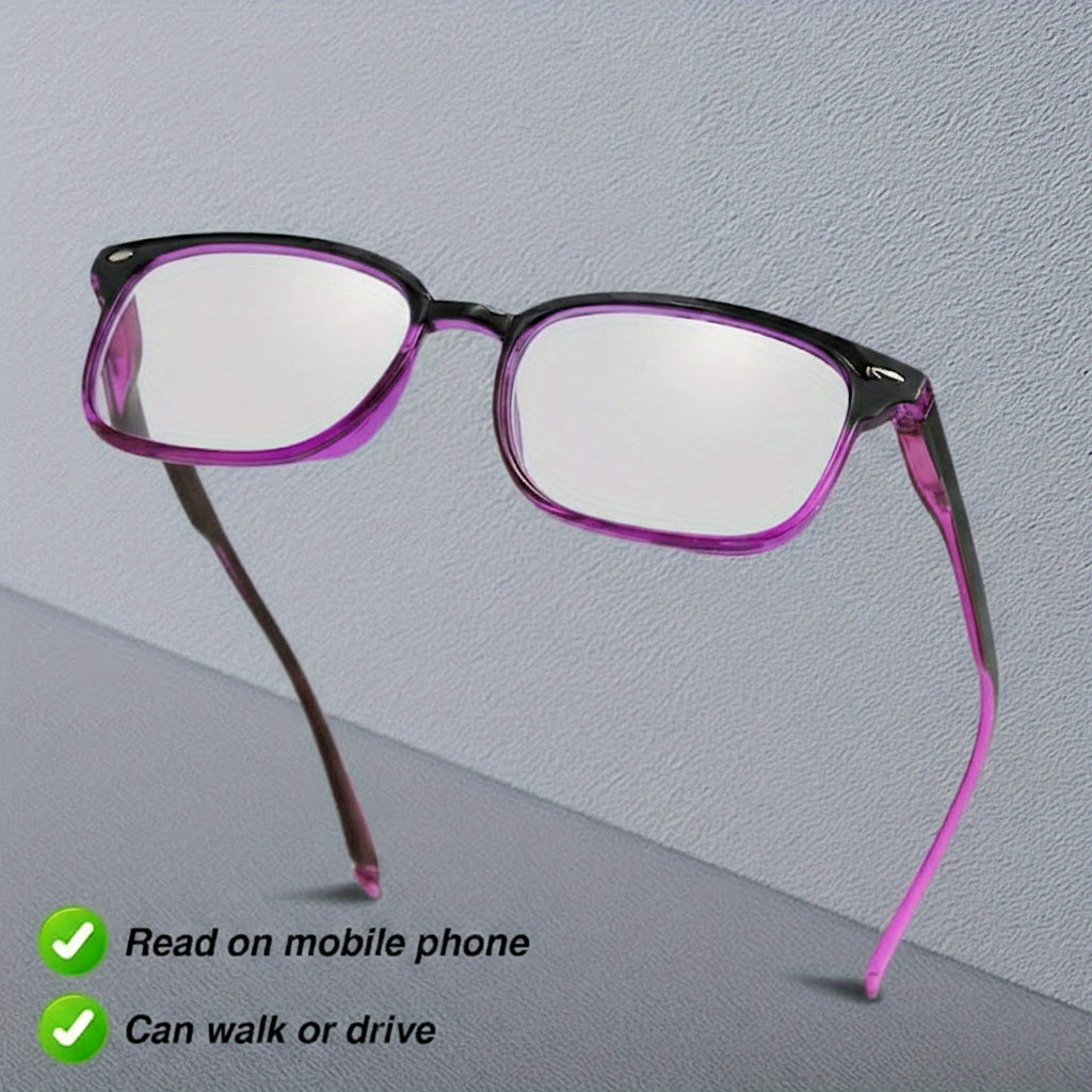 Reading Glasses Rectangle Frame with Spring Hinges – Lightweight PC Lens, +1.0 to +3.5 Magnification, Unisex Eyewear for Men & Women – Ideal for Computer, Reading & Everyday Wear
