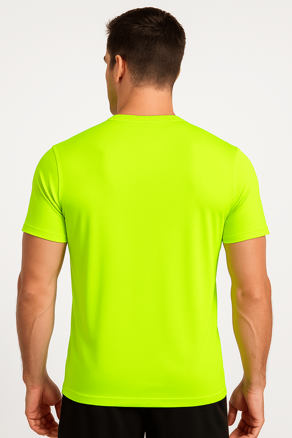 5-Pack Men's UPF 50+ Safety Work Shirts – Quick Dry Breathable Performance Tees for Outdoor Jobs, Fluorescent Yellow High Visibility, S-XXXL, Gift for Dad