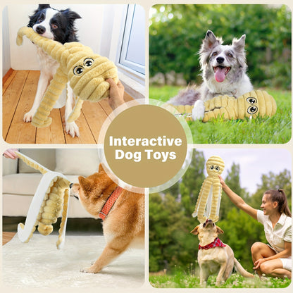Squeaky Octopus Plush Dog Chew Toy – Interactive Stuffed Squeaker Toy for Puppies & Dogs, Soft Teeth Cleaning Chewable Animal Toy for Small Medium Large Breeds, Cute Gift, 5 Colors