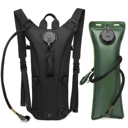 Hydration Backpack with 101oz Water Bladder Tactical Lightweight Pack for Hiking Biking Running Climbing – Adjustable Straps Large Capacity Black Green