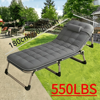 Heavy Duty Folding Camping Bed with Flip-Up Mattress Included 450-600 lbs 70-75 Inch Portable Guest Bed for Adults Teenagers Travel Garden Balcony Outdoor