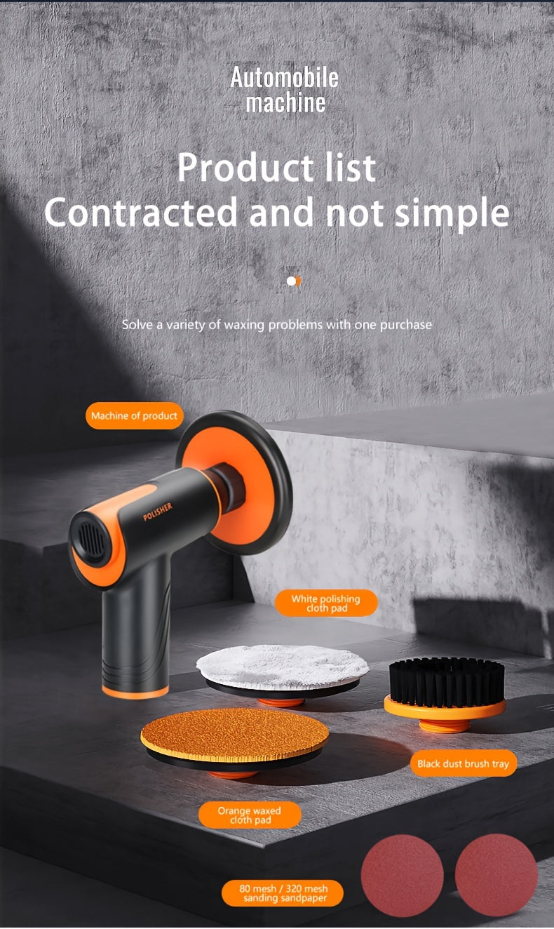 100W Cordless Car Polisher & Waxing Machine – Rechargeable Wireless Buffer for Scratch Repair, Car Detailing & Waxing, Portable Compact Polisher for Car Enthusiasts