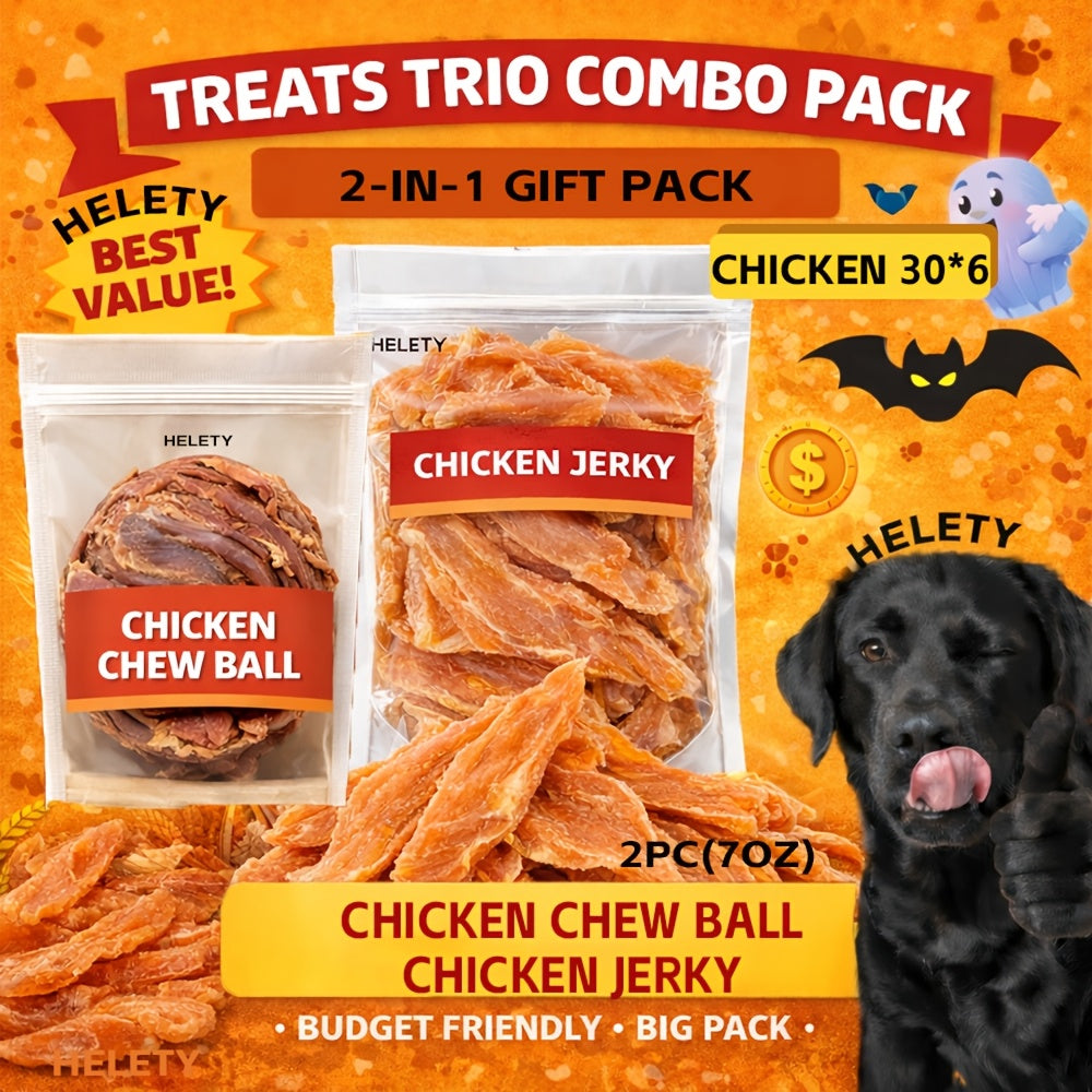 Chicken Jerky Dog Treats - Real Dried Chicken for Dogs, High Protein & Easy to Digest, Healthy Long-Lasting Training Reward Snack for Small, Medium & Large Breed Puppies and Adult Dogs