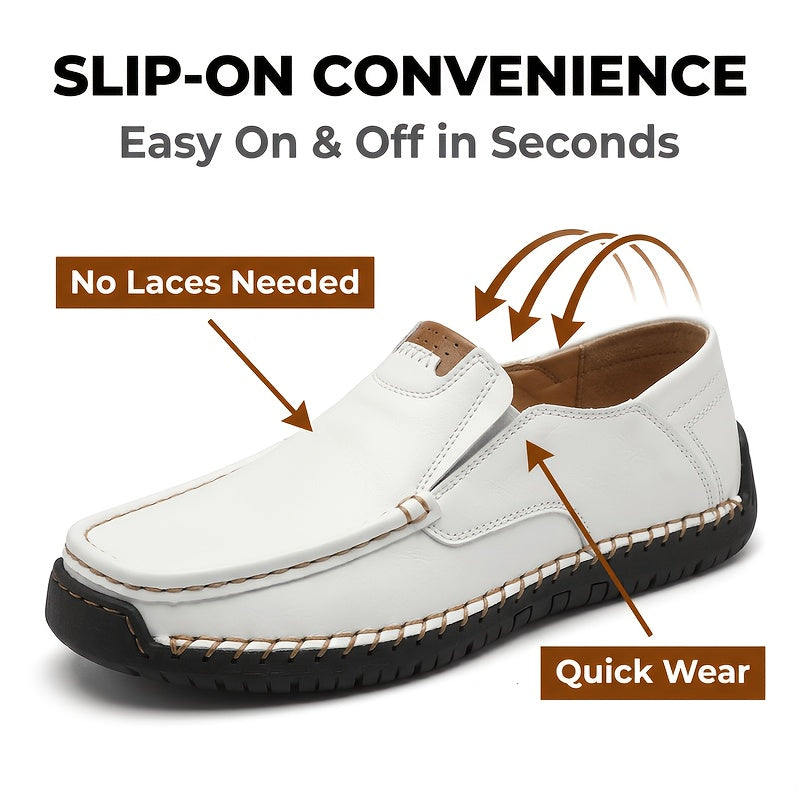 Men's Handstitched Driving Loafers Slip-On Shoes Lightweight Breathable – Casual Moccasin Boat Shoes for Business Casual, Travel, Walking & Outdoor, Sizes US 4–12.5