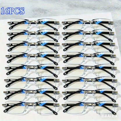 16 Pairs HD Reading Glasses Bulk Set Anti Eye Strain Readers for Men Women Multiple Strengths Business Style Comfortable Lightweight Gift
