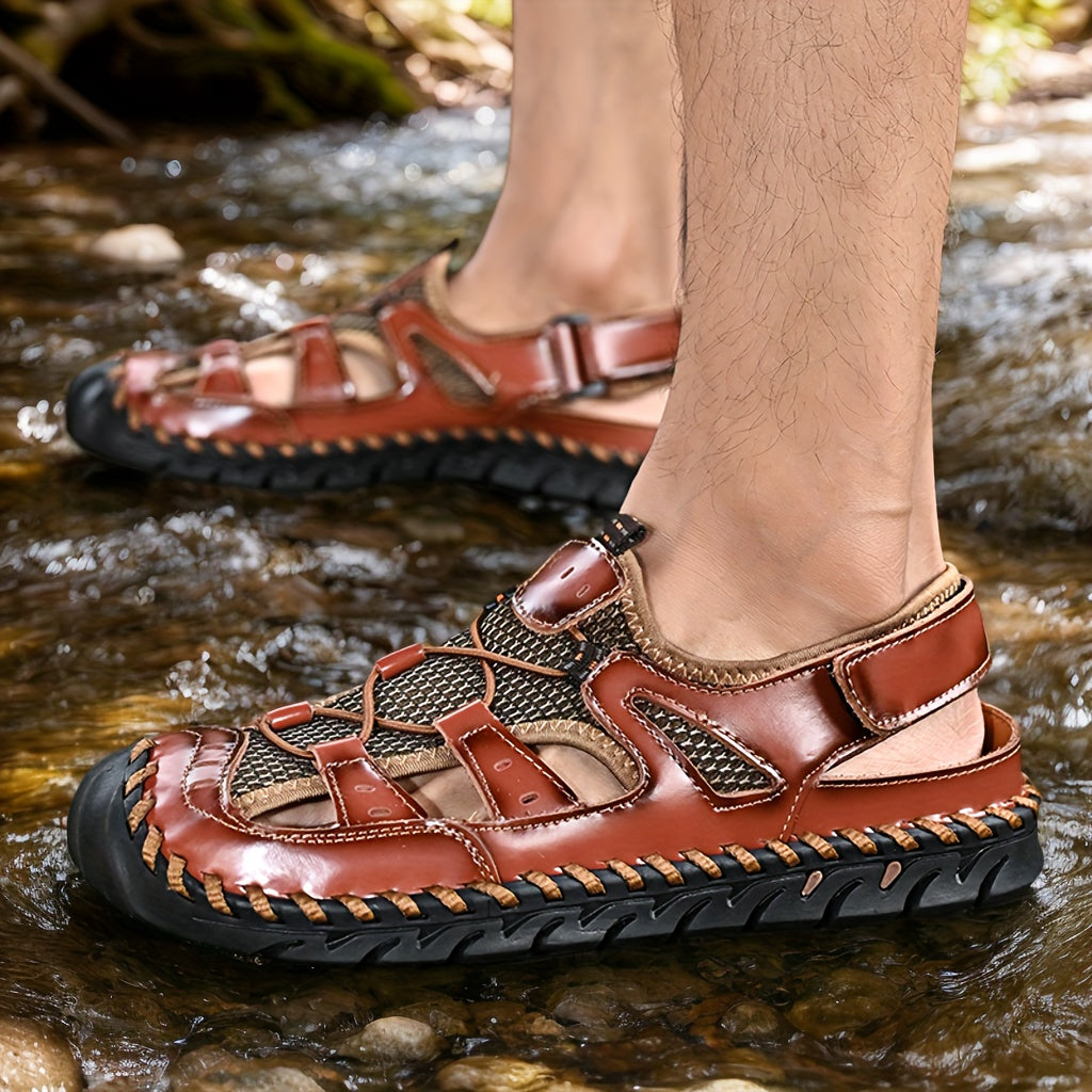 Men's Closed Toe Water Sandals - Non-Slip Quick-Drying Sports Sandals for Beach, Walking and Outdoor Activities, Breathable Soft Sole, Available in 4 Colors, Sizes US 5 to 12.5