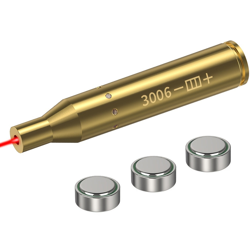 Laser Bore Sight Multi-Caliber Kit for 9mm 45ACP 223REM 308WIN 380ACP 38SPL 12GA – High-Precision Red Laser Boresighter for Rifles & Pistols, Easy Install, Includes 2 Battery Sets