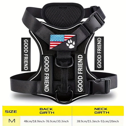 Service Dog Harness Vest with 5 ID Patches – Reflective Adjustable Oxford Vest with Breathable Mesh Lining, Service Dog ID System for Small Medium Large Dogs, Sizes XS-XL, Public & Mobility Aid