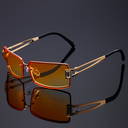Rhinestone Square Party Glasses for Women & Men – Bold Hip Hop Rave Festival Eyewear, Luxury Crystal Decoration, Color Options, Includes Case & Cleaning Cloth