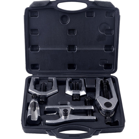 5-Piece Front End Service Kit - Pitman Arm Puller, Ball Joint Separator & Tie Rod Removal Tool Set, Heavy Duty Forged Steel, Universal Fit for Most Vehicles, Includes Carrying Case