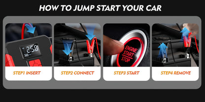Portable Jump Starter 15000A-19000A Peak | 17-in-1 with 350PSI Air Compressor, 12V Car Battery Charger, LED Light, Digital Display – Emergency Kit for Cars, Trucks & SUVs