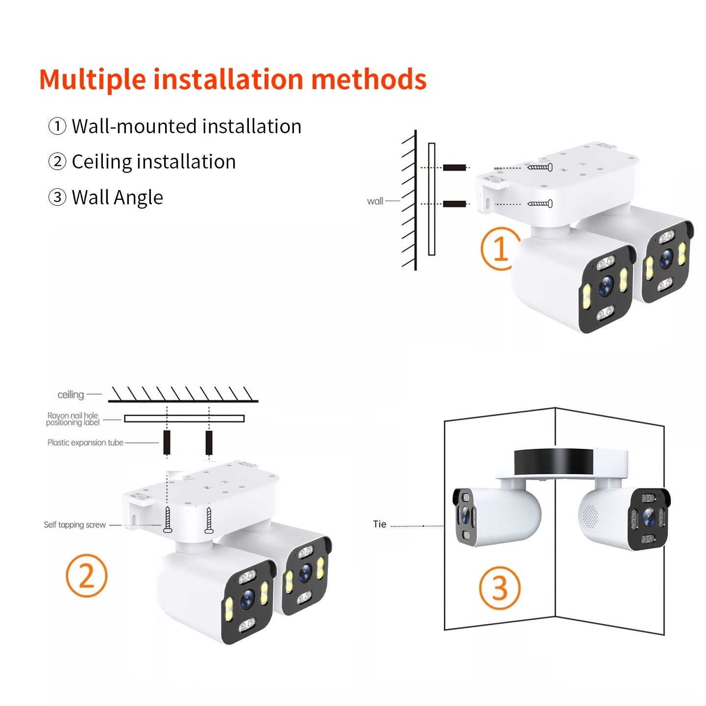 Dual Lens PTZ Security Camera Outdoor WiFi – 360° Pan Tilt Zoom 5MP, 10x Electric Zoom, Motion Detection, Two-Way Audio, Siren Alarm, Color Night Vision, App Control, Home Surveillance Camera