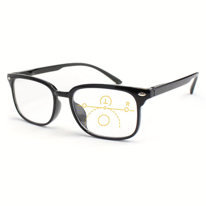 Reading Glasses Rectangle Frame with Spring Hinges – Lightweight PC Lens, +1.0 to +3.5 Magnification, Unisex Eyewear for Men & Women – Ideal for Computer, Reading & Everyday Wear