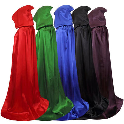 Halloween Black Death Cape 59 Inch Gothic Vampire Cloak for Adults – No Assembly Required, Flowing Silhouette Costume for Horror House, Carnival, Cosplay, Party, Festive Decoration