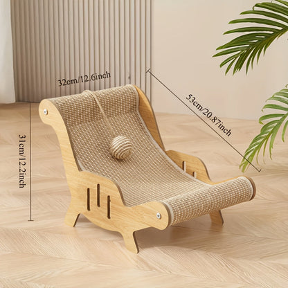Large Sisal Cat Scratcher Lounge & Pad for Indoor Cats Durable Stable Cat Furniture – Upgraded Scratching Board & Combo Set with Leash & Collar