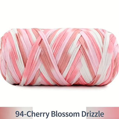 T-Shirt Fabric Yarn 400g (2 x 200g) Chunky Cotton Blend in 49 Colors – Soft Thick Yarn for Crochet Baskets, Bags, Rugs, Macrame & Knitting Projects – Beginner-Friendly Craft Yarn