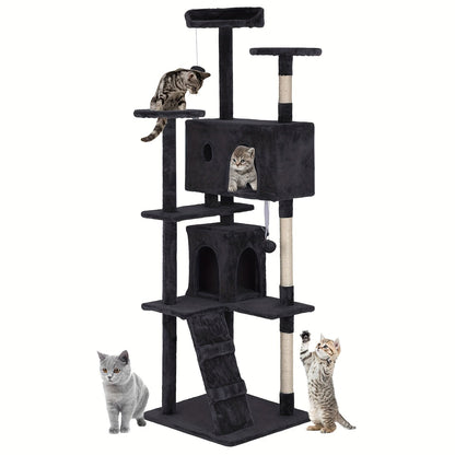 Multi-Level Cat Tree Tower with Scratching Post – Indoor Kitten Activity Center Playhouse, Easy to Assemble, Available in 22"/54"/60"/70" Heights & 7 Colors, Perfect Cat Gift