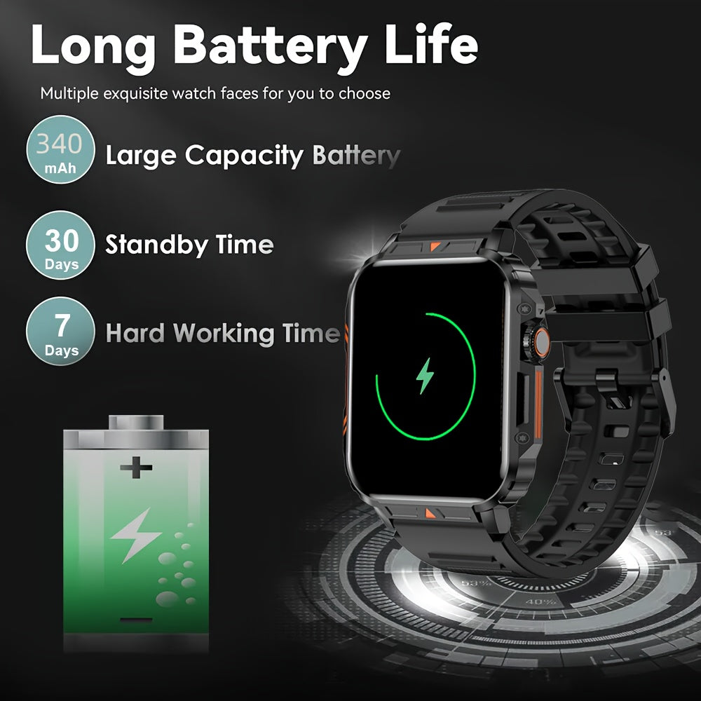 SENBONO Smartwatch for Men BT8959T5 – 1.95" Large Display Bluetooth 5.2 Calling 340mAh Battery 100+ Sport Modes Fitness Tracker, Compatible with iOS & Android, Multiple Watch Faces, Black