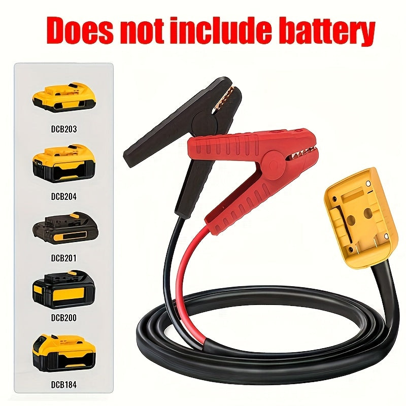 Dewalt Compatible Car Jump Starter Booster Cables with Adapter for Dewalt 20V Battery Portable 12V Automotive Jumper Cables Emergency Roadside Kit Battery Not Included