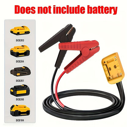 Dewalt Compatible Car Jump Starter Booster Cables with Adapter for Dewalt 20V Battery Portable 12V Automotive Jumper Cables Emergency Roadside Kit Battery Not Included